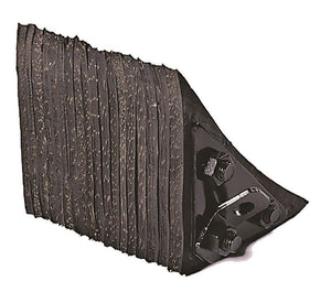 WC88-8B <h3>Premium, extra heavy duty wheel chock made from recycled laminated rubber pads</h3>
<ul>
<li>
<h3>Pads assembled on 3/4" bolts and compressed between 1/4" steel plates</h3>
</li>
<li>
<h3>Contoured to provide a positive fit with truck tires</h3>
</li>
<li>
<h3>Meets OSHA 1910.178 requirements</h3>
</li>
<li>
<h3>Exclusive 5-year warranty</h3>
</li>
</ul> Durable