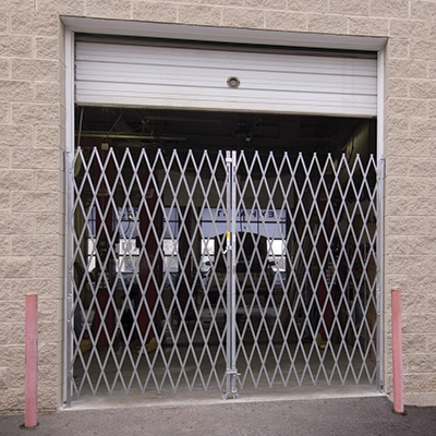 Secure outside access during the day and add security at night with heavy-duty 15 gauge steel folding gates. Provides easy installation. 6'-8' x 6' Galvanized steel webbing resists corrosion Durable 3