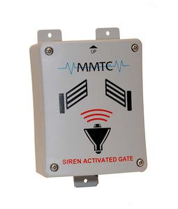 SAG-M Siren Operated Sensor New and Improved Siren Operated Sensor.  Allows Entry of Emergency Vehicles through Gates, the Siren Activates Gate Opener while all other sounds are rejected, Comes with a 4X5 Inch Reflective Sign, 12-24VAC/DC