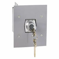 1KFX-BC Exterior Tamperproof OPEN-CLOSE Best Cylinder or Equivalent Key Switch Flush Mount OPEN-CLOSE with Center Return Key Switch, Best Cylinder or Equivalent, Flush Mount, Tamperproof, Faceplate: H=6"", W=4-3/4"", D=2-7/8"", Back Box: H=3-3/4"", W=3-3/4""