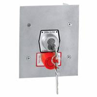 1KFSX-BC Exterior Tamperproof OPEN-CLOSE Best Cylinder or Equivalent Key Switch with Stop Button Flush Mount OPEN-CLOSE with Center Return Key Switch with Stop Button, Best Cylinder or Equivalent, Flush Mount, Tamperproof, Faceplate: H=6"", W=4-3/4"", D=2-7/8"", Back Box: 3-3/4"", W=.Â .Â .