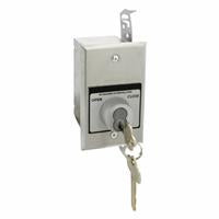 HBFT-BC NEMA 1 Interior Tamperproof OPEN-CLOSE Best Cylinder or Equivalent Key Switch in Single Gang Back Box Flush Mount OPEN-CLOSE with Center Return Key Switch, Best Cylinder or Equivalent, Tamperproof, Stainless Steel Faceplate, Faceplate: H= 4-1/2